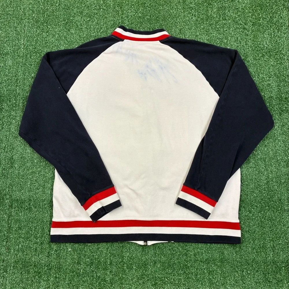 Y2K Polo Ralph Lauren Track Jacket Full Zip Colorblock Navy White Red XL